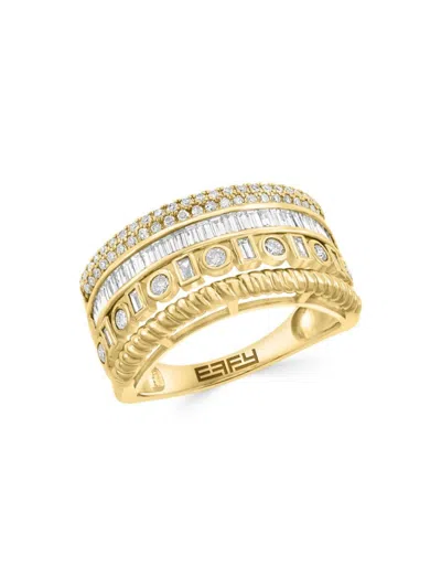 Effy Women's 14k Yellow Gold & 0.9 Tcw Diamond Multi Row Ring