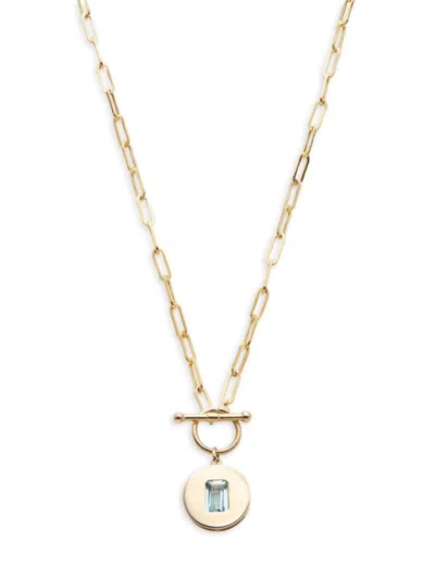 Effy Women's 14k Yellow Gold & 0.95 Tcw Aquamarine Pendant Necklace