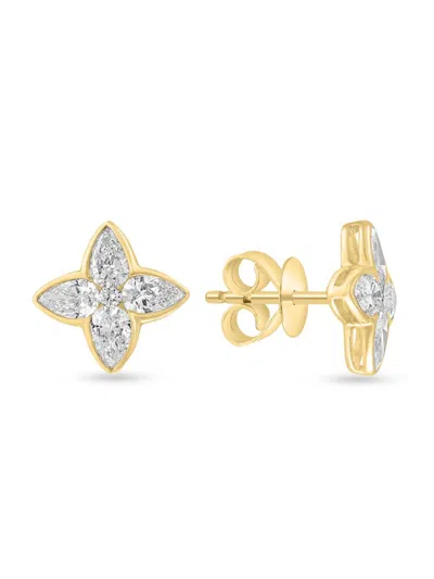 Effy Women's 14k Yellow Gold & 0.95 Tcw Lab-grown Diamond Earrings