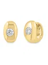 Effy Women's 14k Yellow Gold & 0.98 Tcw Lab-grown Diamond Huggie Earrings In Brown