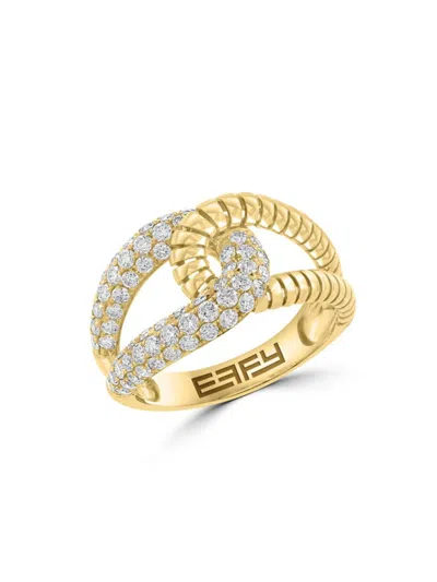 Effy Women's 14k Yellow Gold & 1.00 Tcw Diamond Pavé Ring