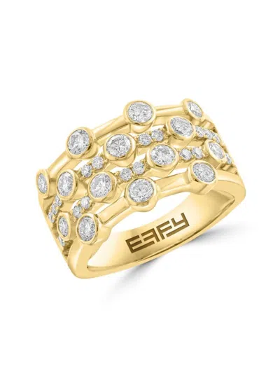Effy Women's 14k Yellow Gold & 1.17 Tcw Lab-grown Diamond Multi-band Ring