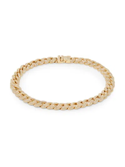 Effy Women's 14k Yellow Gold & 1.82 Tcw Diamond Cuban-link Chain Bracelet