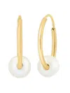 Effy Women's 14k Yellow Gold & 5mm Freshwater Pearl Hoop Earrings In Yellow Gold