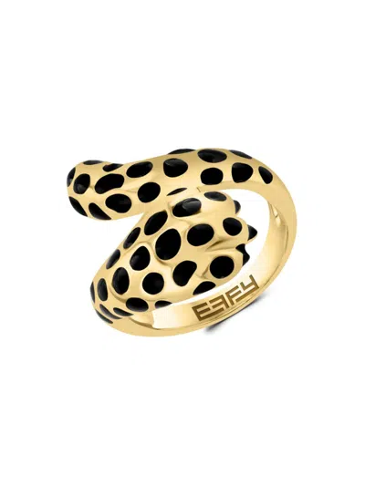 Effy Women's 14k Yellow Gold & Black Enamel Ring