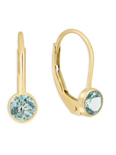 Effy Women's 14k Yellow Gold & Blue Topaz Clip On Earrings