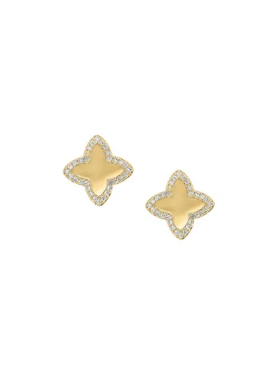 Effy Women's 14k Yellow Gold & Diamond Star Stud Earrings