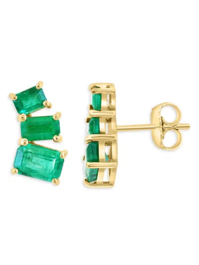 Effy Women's 14k Yellow Gold & Emerald Earrings