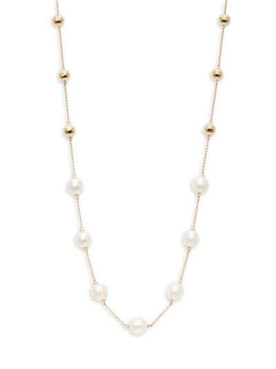 Effy Women's 14k Yellow Gold & Freshwater Pearl Station Necklace