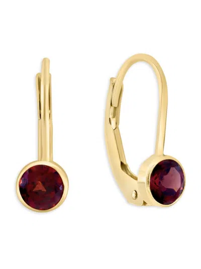 Effy Women's 14k Yellow Gold & Garnet Clip On Earrings