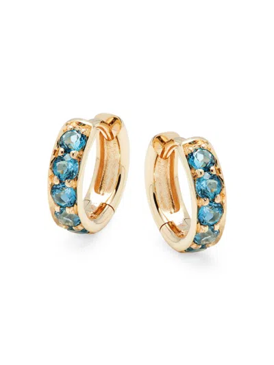 Effy Women's 14k Yellow Gold & London Blue Topaz Huggie Earrings