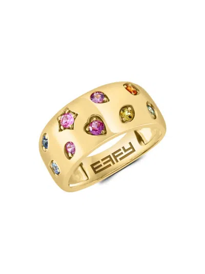 Effy Women's 14k Yellow Gold & Mixed Sapphire Ring