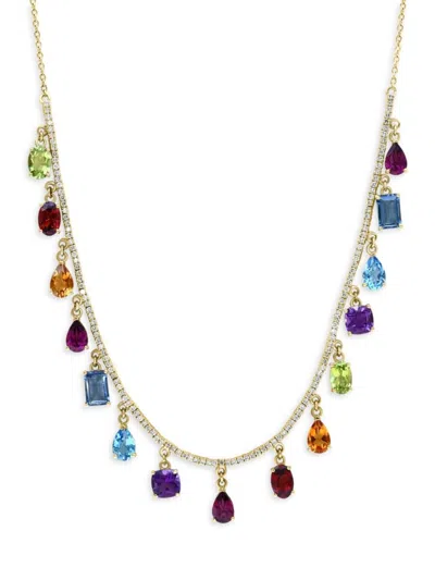 Effy Women's 14k Yellow Gold & Multi Stone Dangle Necklace