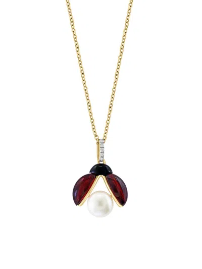 Effy Women's 14k Yellow Gold & Multi Stone Ladybug Pendant Necklace