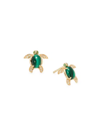 Effy Women's 14k Yellow Gold & Multi-stone Tortoise Stud Earrings