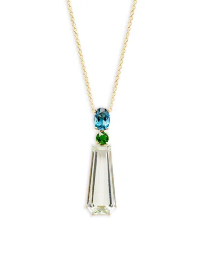 Effy Women's 14k Yellow Gold & Multistone Linear Pendant Necklace