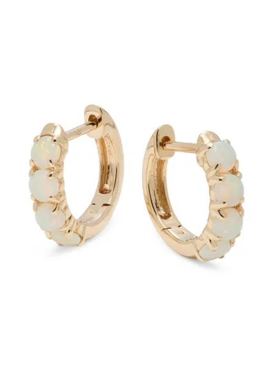 Effy Women's 14k Yellow Gold & Opal Huggie Earrings