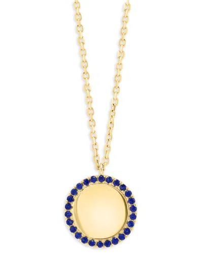 Effy Women's 14k Yellow Gold & Sapphire Circle Pendant Necklace