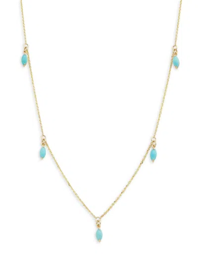 Effy Women's 14k Yellow Gold & Turquoise Station Necklace