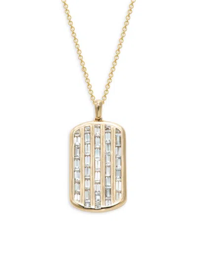 Effy Women's 14k Yellow Gold & White Sapphire Pendant Necklace