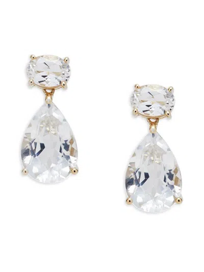 Effy Women's 14k Yellow Gold & White Topaz Drop Earrings