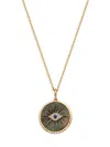 Effy Women's 14k Yellow Gold, Black Mother Of Pearl, Sapphire & Diamond Pendant Necklace In Black