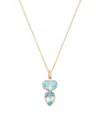 Effy Women's 14k Yellow Gold, Blue Topaz & Diamond Pendant Necklace In Blue