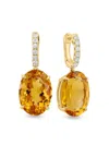 Effy Women's 14k Yellow Gold, Citrine & Diamond Drop Earrings