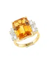 Effy Women's 14k Yellow Gold, Citrine & White Sapphire Ring In Sapphire