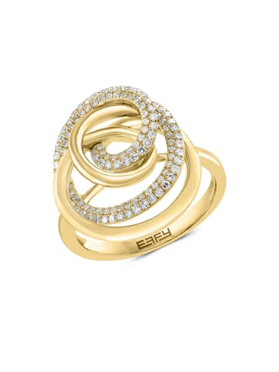Effy Women's 14k Yellow Gold Diamond 0.41 Tcw Knot Ring