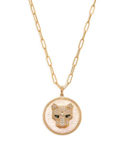 Effy Women's 14k Yellow Gold, Diamond & Emerald Pendant Necklace