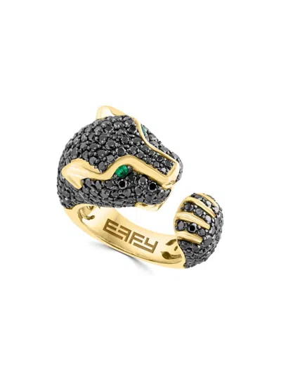 Effy Women's 14k Yellow Gold, Diamond & Emerald Ring