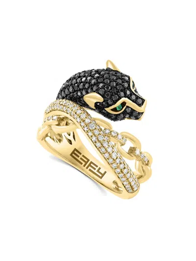 Effy Women's 14k Yellow Gold, Diamond & Emerald Ring