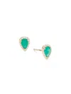 Effy Women's 14k Yellow Gold, Diamond & Emerald Stud Earrings In Emerald