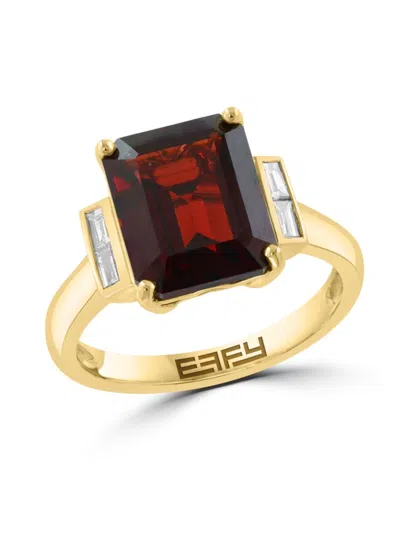 Effy Women's 14k Yellow Gold Diamond And Garnet Ring In Yellow Gold Red
