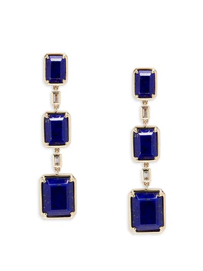 Effy Women's 14k Yellow Gold, Diamond & Lapis Lazuli Drop Earrings