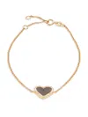 Effy Women's 14k Yellow Gold, Diamond & Onyx Heart Bracelet In Onyx