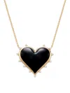 Effy Women's 14k Yellow Gold Diamond & Onyx Heart Pendant Necklac In Onyx