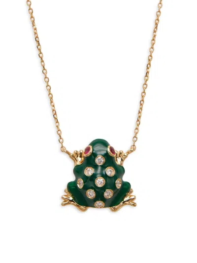 Effy Women's 14k Yellow Gold, Diamond & Ruby Frog Necklace