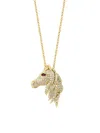 Effy Women's 14k Yellow Gold, Diamond & Ruby Horse Shaped Pendant Necklace In Ruby