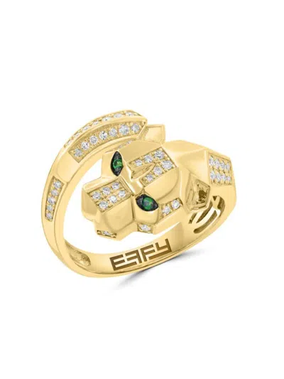 Effy Women's 14k Yellow Gold, Diamond & Tsavorite Ring