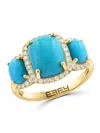Effy Women's 14k Yellow Gold Diamond & Turquoise Ring In Gold