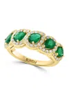 Effy Women's 14k Yellow Gold, Emerald & 0.41 Tcw Diamond Ring In Gold