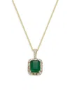 Effy Women's 14k Yellow Gold, Emerald & 0.47 Tcw Diamond Pendant Necklace In Gold