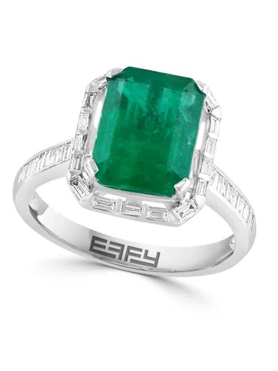 Effy Women's 14k Yellow Gold, Emerald & Diamond Cocktail Ring