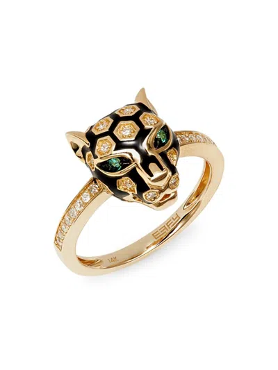 Effy Women's 14k Yellow Gold, Emerald & Diamond Ring