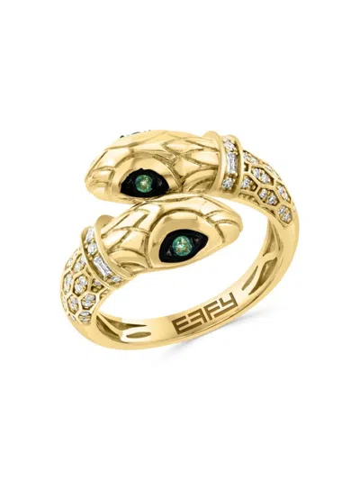 Effy Women's 14k Yellow Gold, Emerald & Diamond Ring