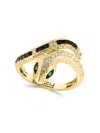 EFFY WOMEN'S 14K YELLOW GOLD, EMERALD & DIAMOND SNAKE RING