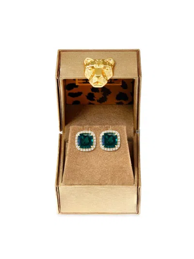Effy Women's 14k Yellow Gold, Emerald & Diamond Stud Earrings