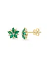 Effy Women's 14k Yellow Gold, Emerald & Diamond Stud Earrings In Emerald